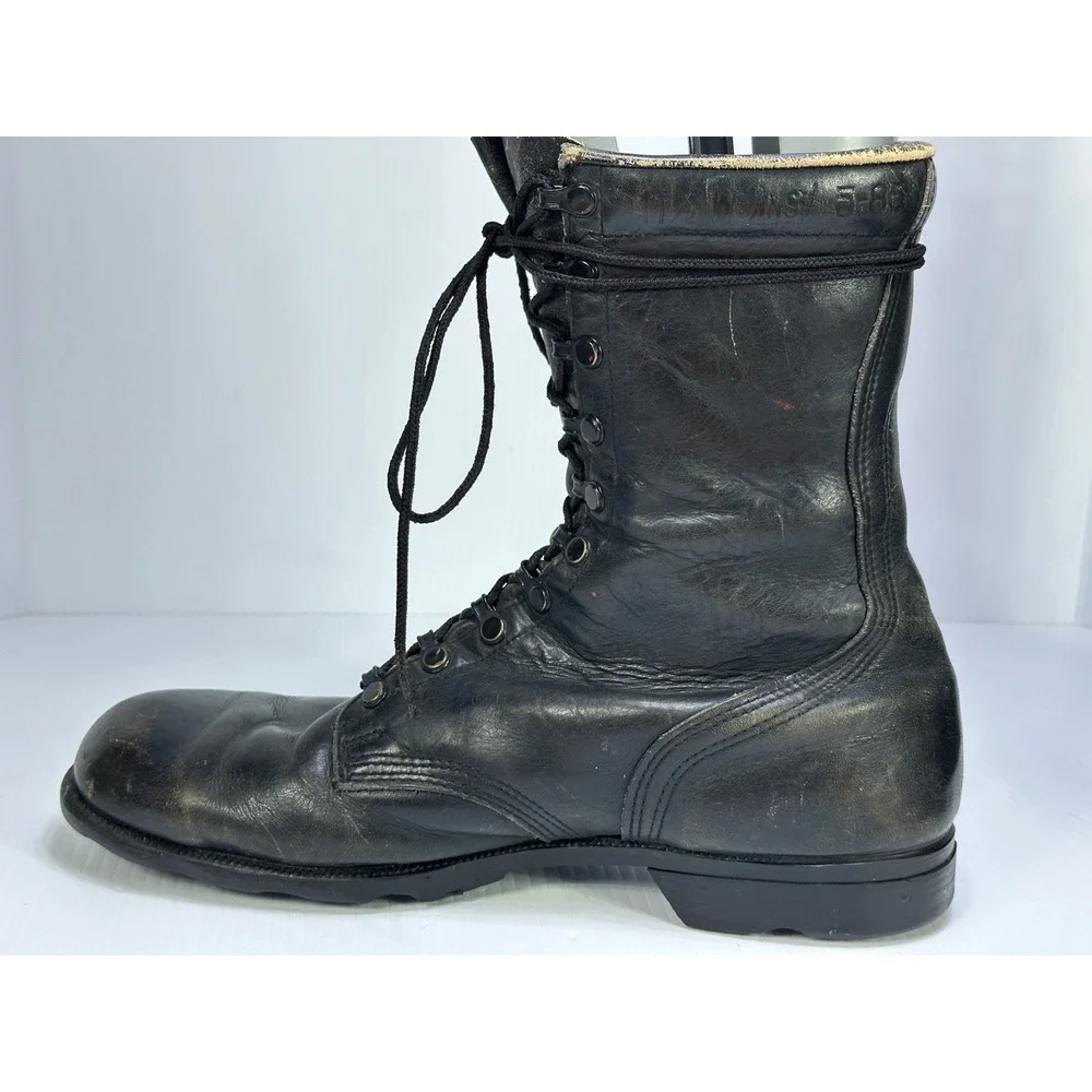 Vintage RO Search Military Boots Mens 11.5 M Black Leather Jump Combat USA 5-85